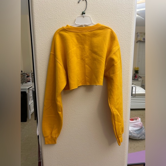 PLT Mustard Yellow Cropped Sweater - Picture 3 of 3
